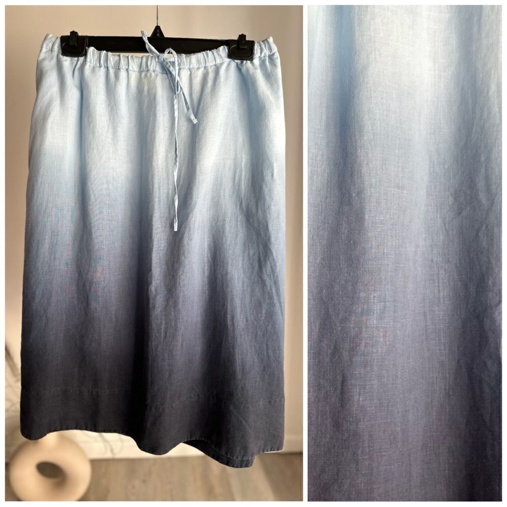 100% Linen Kate Hill Ombré Skirt Large - Picture 2 of 4